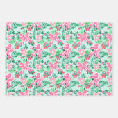 Geïllustreerde Coquette Bow Modern Pink Gift Wrap Inpakpapier Vel (Voorkant)
