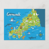 Geïllustreerde Cornwall kaart (Voorkant)