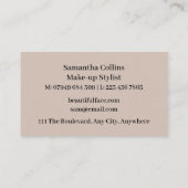 Geïllustreerde Cosmetische, Make-up Stylist Visitekaartje (Achterkant)