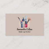 Geïllustreerde Cosmetische, Make-up Stylist Visitekaartje (Voorkant)