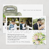 Geïllustreerde Dankjewel Trouw-FOTOCOLLAGEKAART Bedankkaart (Voorkant / Achterkant)