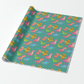 Geïllustreerde dinosauriërs cadeaupapier (Uitgerold)
