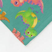 Geïllustreerde dinosauriërs fleece deken (Hoek)