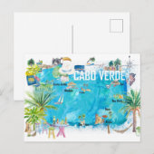 Geïllustreerde eilandreisatlas van Kaapverdië Briefkaart (Voorkant / Achterkant)