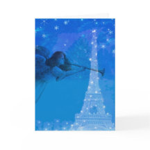 Geïllustreerde engel boven Paris Nocturne