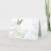 Geïllustreerde Flora & Vlinder Lente Bruiloft Bedankkaart (Achterkant)