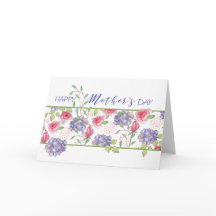 Geïllustreerde Floral Moederdag Kaart-Blank Inside