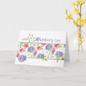 Geïllustreerde Floral Moederdag Kaart-Blank Inside Kaart (Gele Bloem)