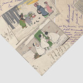 Geïllustreerde Franse Briefkaarten Kerstkinderen Tissuepapier (Detail)