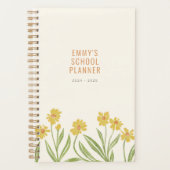 Geïllustreerde  gele wilde bloemen planner (Voorkant)