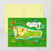 Geïllustreerde Grand Cayman kaart (Voorkant / Achterkant)