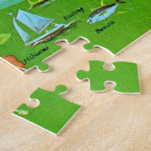 Geïllustreerde Grand Cayman Kaart 11x14 Legpuzzel (Zijkant)