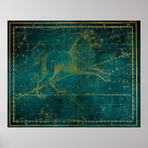  geïllustreerde Green & Gold Lion Star-kaart