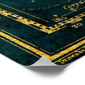  geïllustreerde Green & Gold Lion Star-kaart Poster (Hoek)