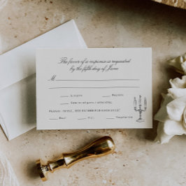 Geïllustreerde grillige bruiloft RSVP kaartje