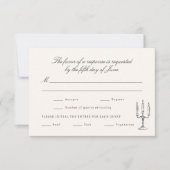 Geïllustreerde grillige bruiloft RSVP kaartje (Voorkant)