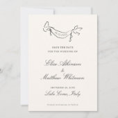 Geïllustreerde grillige bruiloft save the date (Voorkant)