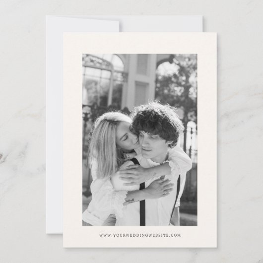 Geïllustreerde grillige bruiloft save the date (Achterkant)