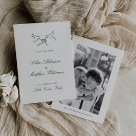 Geïllustreerde grillige bruiloft save the date