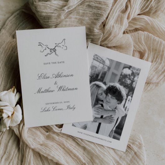 Geïllustreerde grillige bruiloft save the date