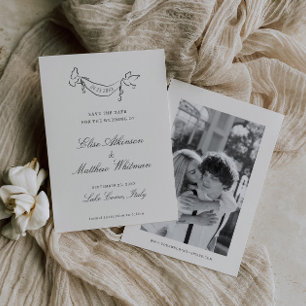 Geïllustreerde grillige bruiloft save the date