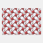 Geïllustreerde groen bruine rode kerstmotieven inpakpapier vel (Voorkant 3)