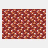 Geïllustreerde groen bruine rode kerstmotieven inpakpapier vel (Voorkant 2)