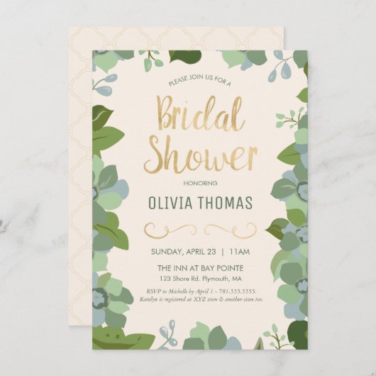 Geïllustreerde groene lente, bloemig kaart (Voorkant / Achterkant)