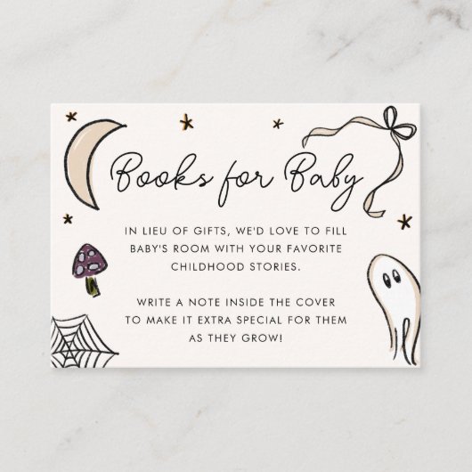 Geïllustreerde Halloween Baby shower boeken voor B Informatiekaartje (Voorkant)