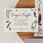 Geïllustreerde Halloween Baby shower luier Raffle Informatiekaartje