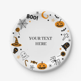 Geïllustreerde Halloween Papieren Bordje