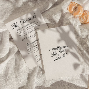 Geïllustreerde Hand Geschreven Getrokken Trouwdeta Informatiekaartje