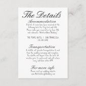 Geïllustreerde Hand Geschreven Getrokken Trouwdeta Informatiekaartje (Voorkant)