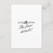 Geïllustreerde Hand Geschreven Getrokken Trouwdeta Informatiekaartje (Achterkant)