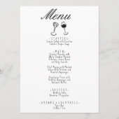 Geïllustreerde Hand Geschreven Tekenen Eigenzinnig Menu (Voorkant)