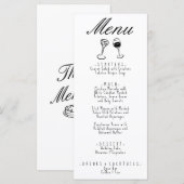 Geïllustreerde Hand Geschreven Tekenen Eigenzinnig Menu (Voorkant / Achterkant)