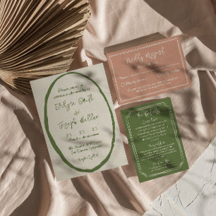 Geïllustreerde Hand getekend Geschreven Unieke bru Kaart