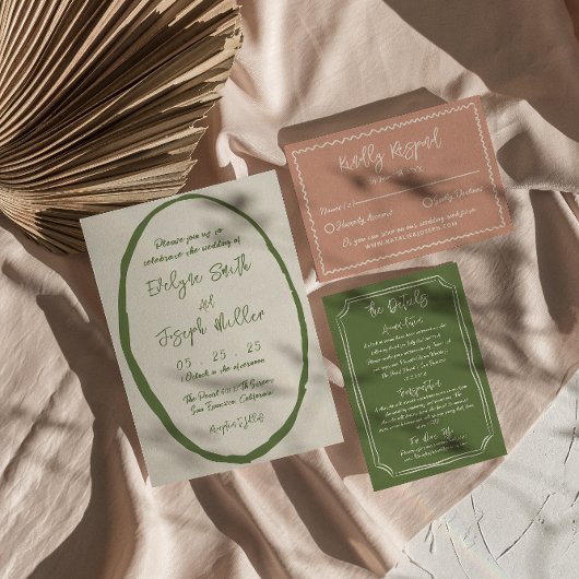 Geïllustreerde Hand getekend Geschreven Unieke bru Kaart