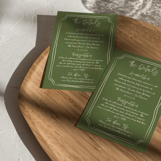 Geïllustreerde Hand Getrokken Geschreven Trouwdeta Informatiekaartje