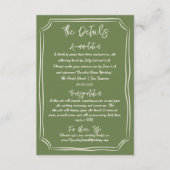 Geïllustreerde Hand Getrokken Geschreven Trouwdeta Informatiekaartje (Voorkant)