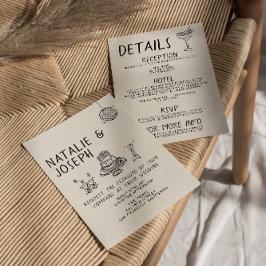 Geïllustreerde Handgeschreven Cake All In One Brui Kaart