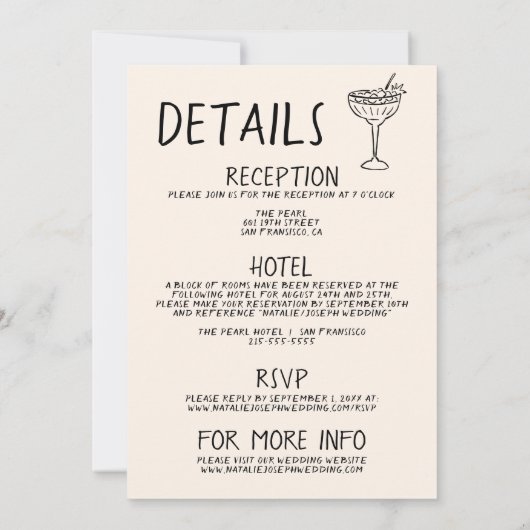 Geïllustreerde Handgeschreven Cake All In One Brui Kaart (Achterkant)