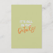 Geïllustreerde handgeschreven eigenzinnige leuke b informatiekaartje (Achterkant)