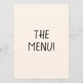 Geïllustreerde handgeschreven getekend retro eigen menu (Achterkant)