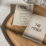 Geïllustreerde handgeschreven getekend retro eigen menu<br><div class="desc">Een kleurrijke retro funky moderne zwart-wit bruiloft diner menu. Met een chique sjabloon ontwerp van romige melkachtige achtergrond en zwarte hand geschreven typografie. Met Hand getrokken champagne glazen boog. Een perfecte en bijpassende met de hele suite.</div>