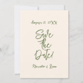 Geïllustreerde handgeschreven krabbel moderne brui save the date (Voorkant)