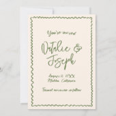 Geïllustreerde handgeschreven krabbel moderne brui save the date (Achterkant)