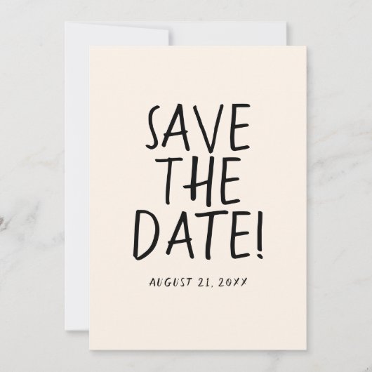 Geïllustreerde handgeschreven retro eigenzinnige l save the date (Voorkant)