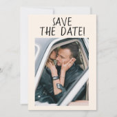Geïllustreerde Handgeschreven Retro Vreemde Foto H Save The Date (Voorkant)