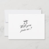 Geïllustreerde handgeschreven unieke moderne bruil RSVP kaartje (Achterkant)